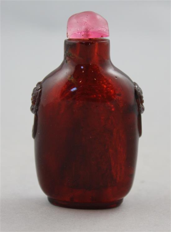 A Chinese amber snuff bottle, 1760-1860, Richards no. 62